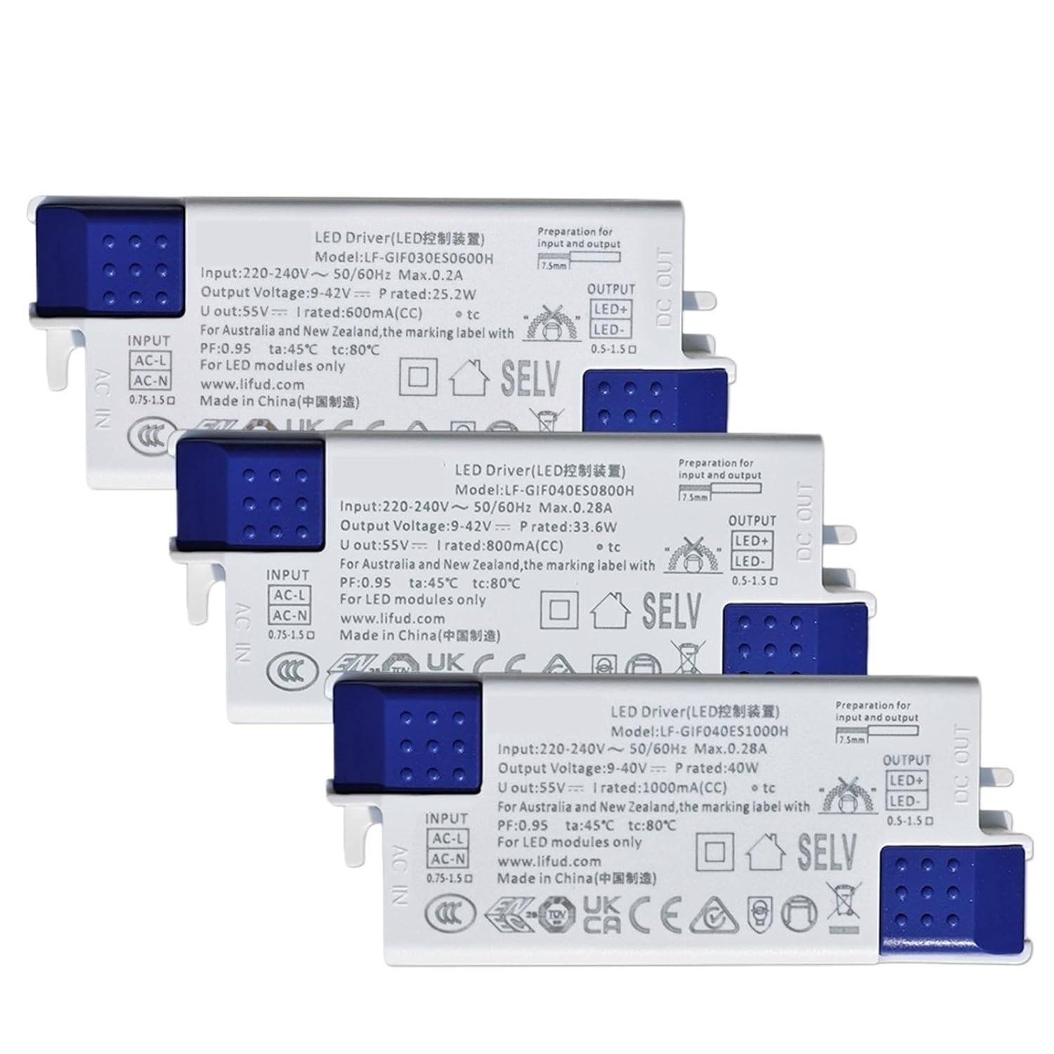 Lifud LED Driver DC9-42V 30W-40W LF-GIF040ES 800mA 850mA 900mA 950